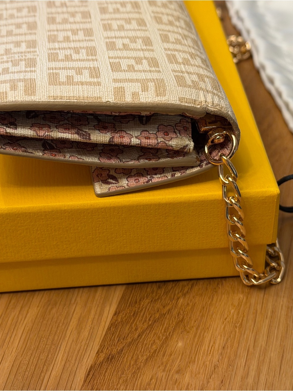 Fendi Beige FF Logo Continental Wallet with Gold Buckle Accent - Picture 10 of 15